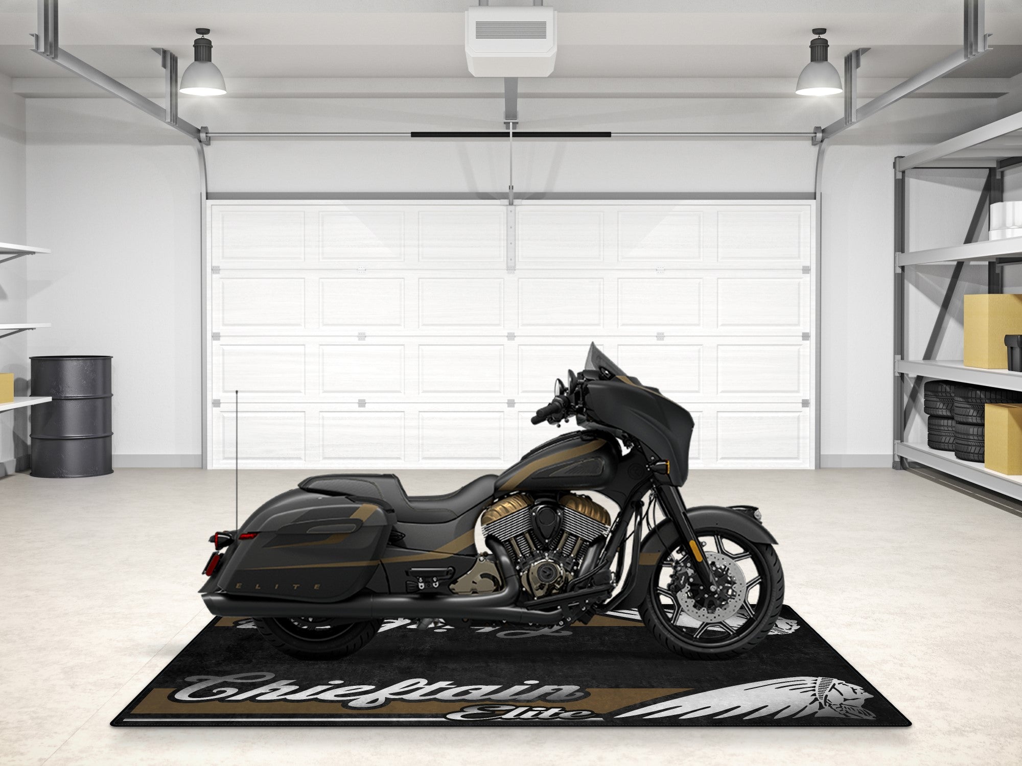 Designed Pit Mat for Indian Chieftain Elite Motorcycle - MM733