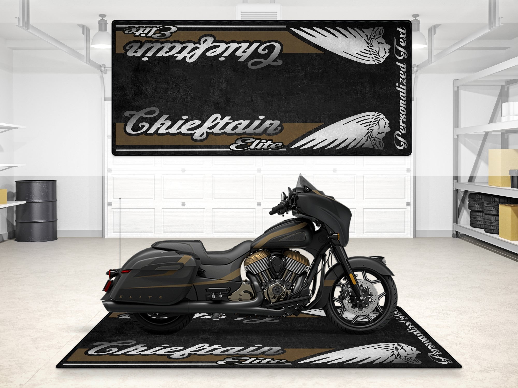 Designed Pit Mat for Indian Chieftain Elite Motorcycle - MM733