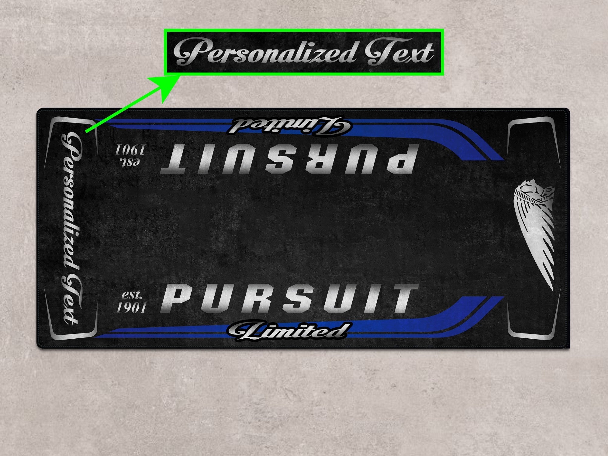 Designed Pit Mat for Indian Pursuit Limited Motorcycle - MM7338