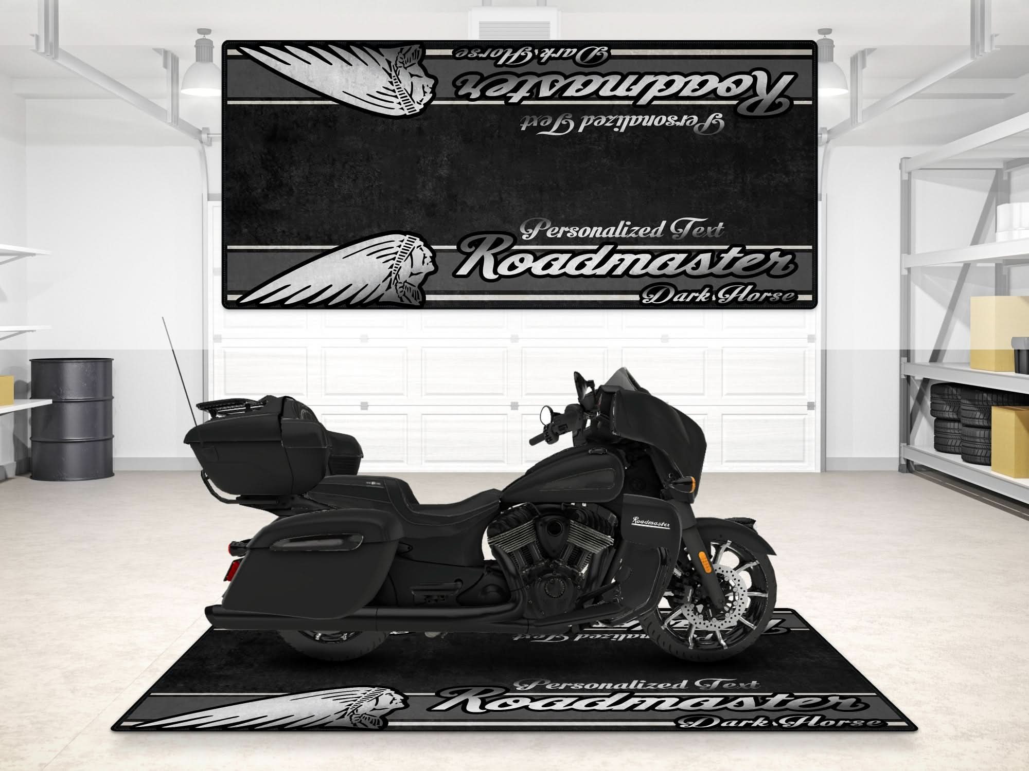 Designed Pit Mat for Indian Roadmaster Dark Horse Motorcycle - MM7337