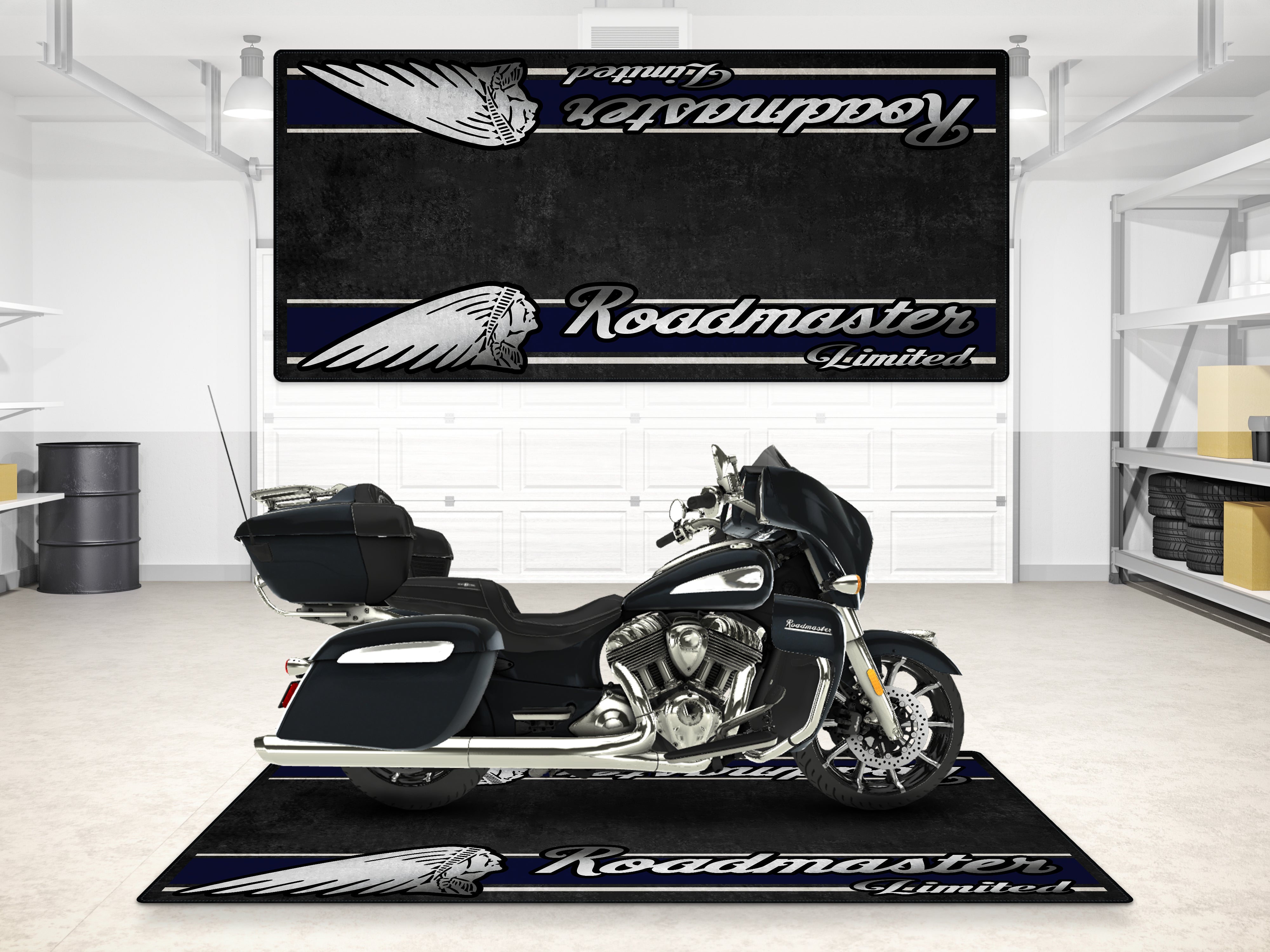 Designed Pit Mat for Indian Roadmaster Limited Motorcycle - MM7336