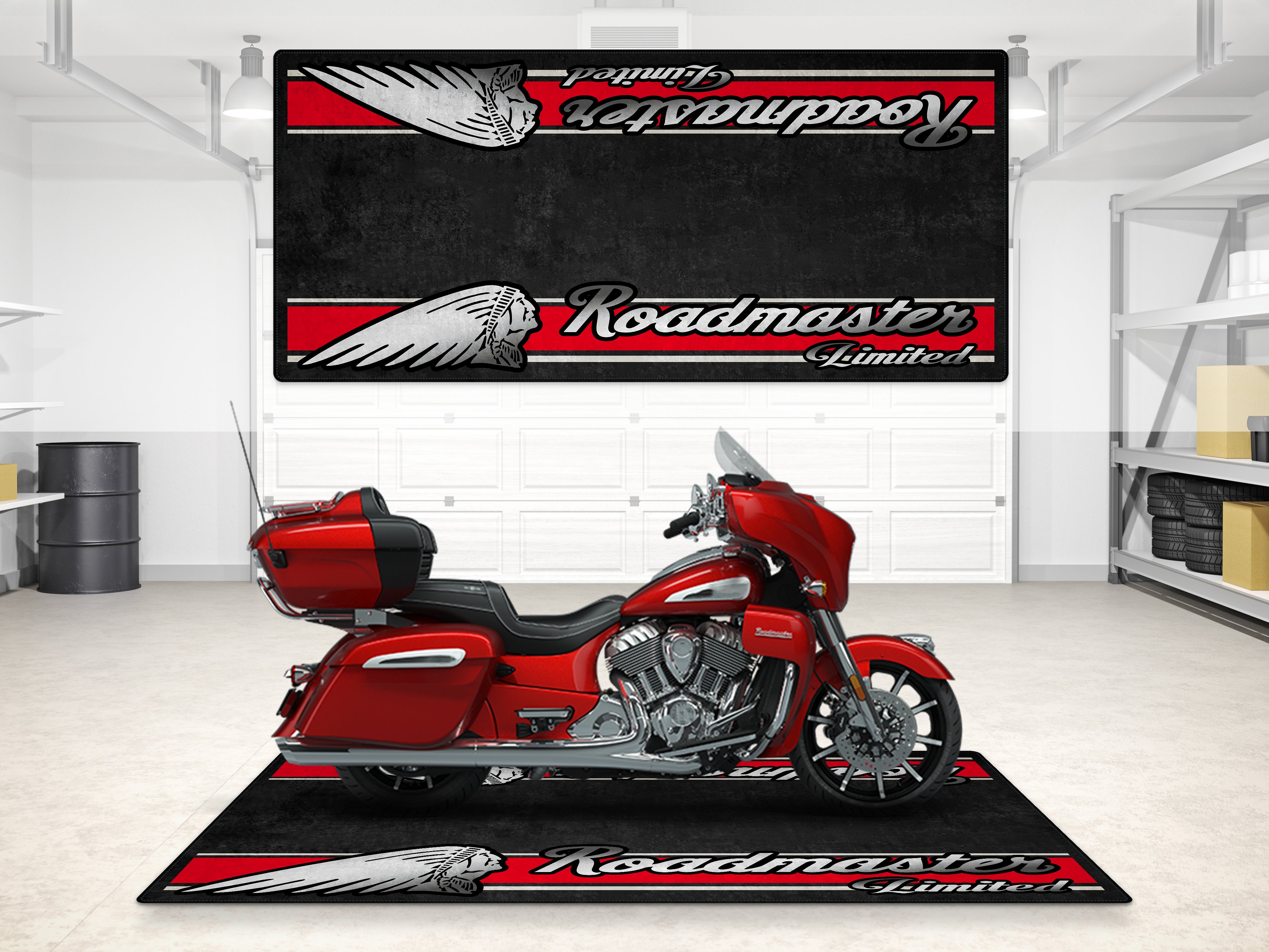 Designed Pit Mat for Indian Roadmaster Limited Motorcycle - MM7336