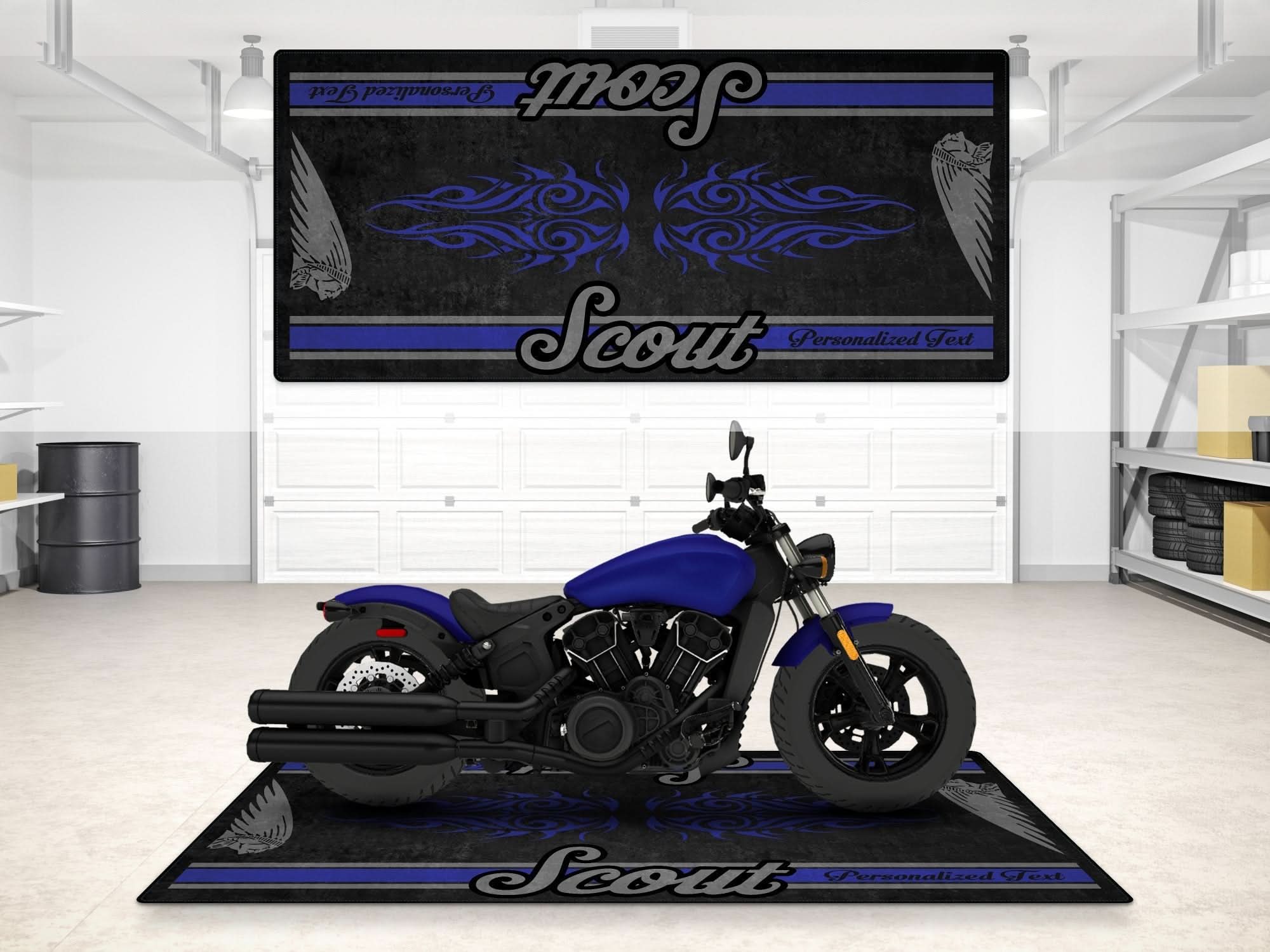 Designed Pit Mat for Indian Scout Bobber Sixty Motorcycle - MM732
