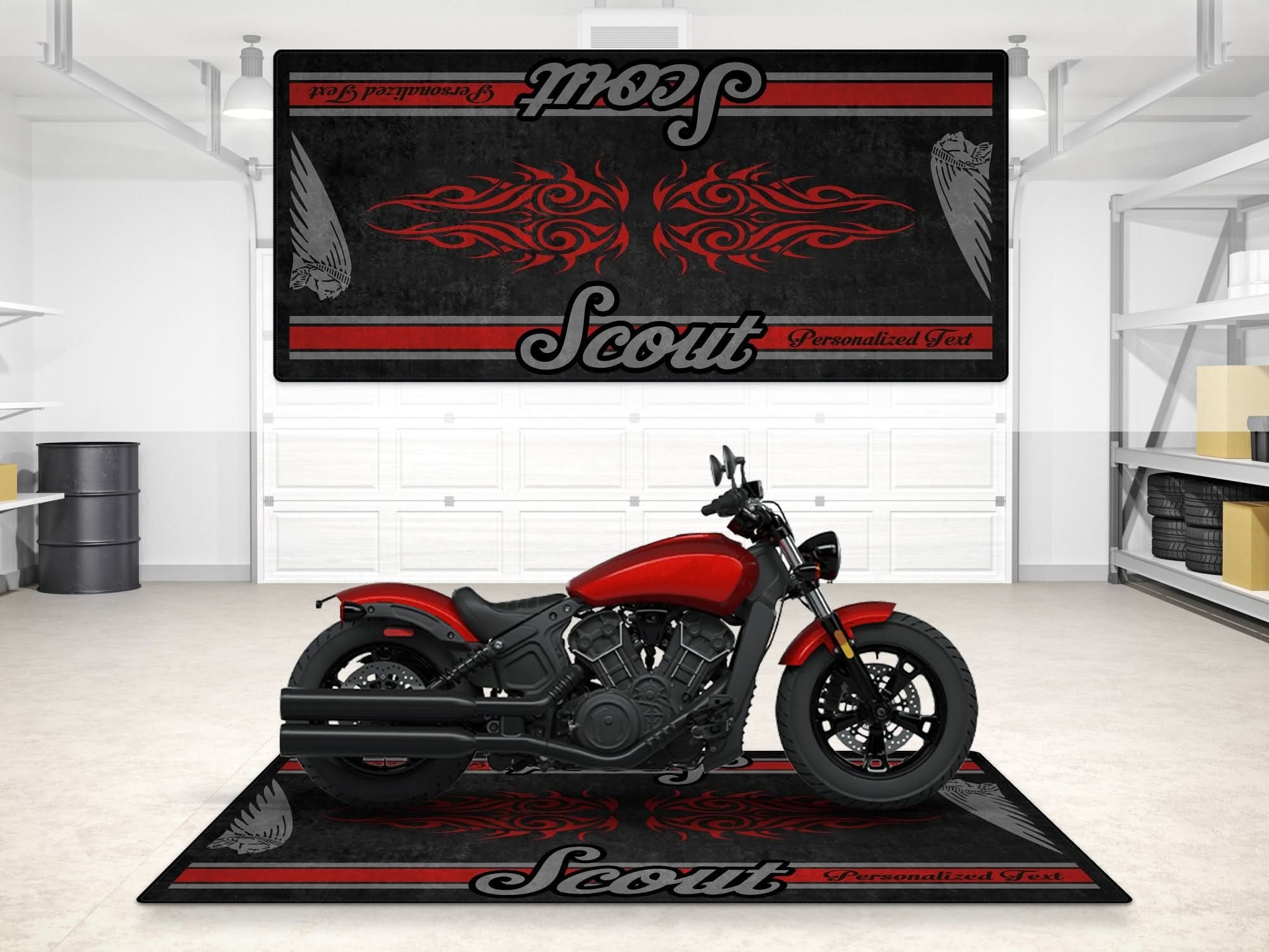 Designed Pit Mat for Indian Scout Bobber Sixty Motorcycle - MM732