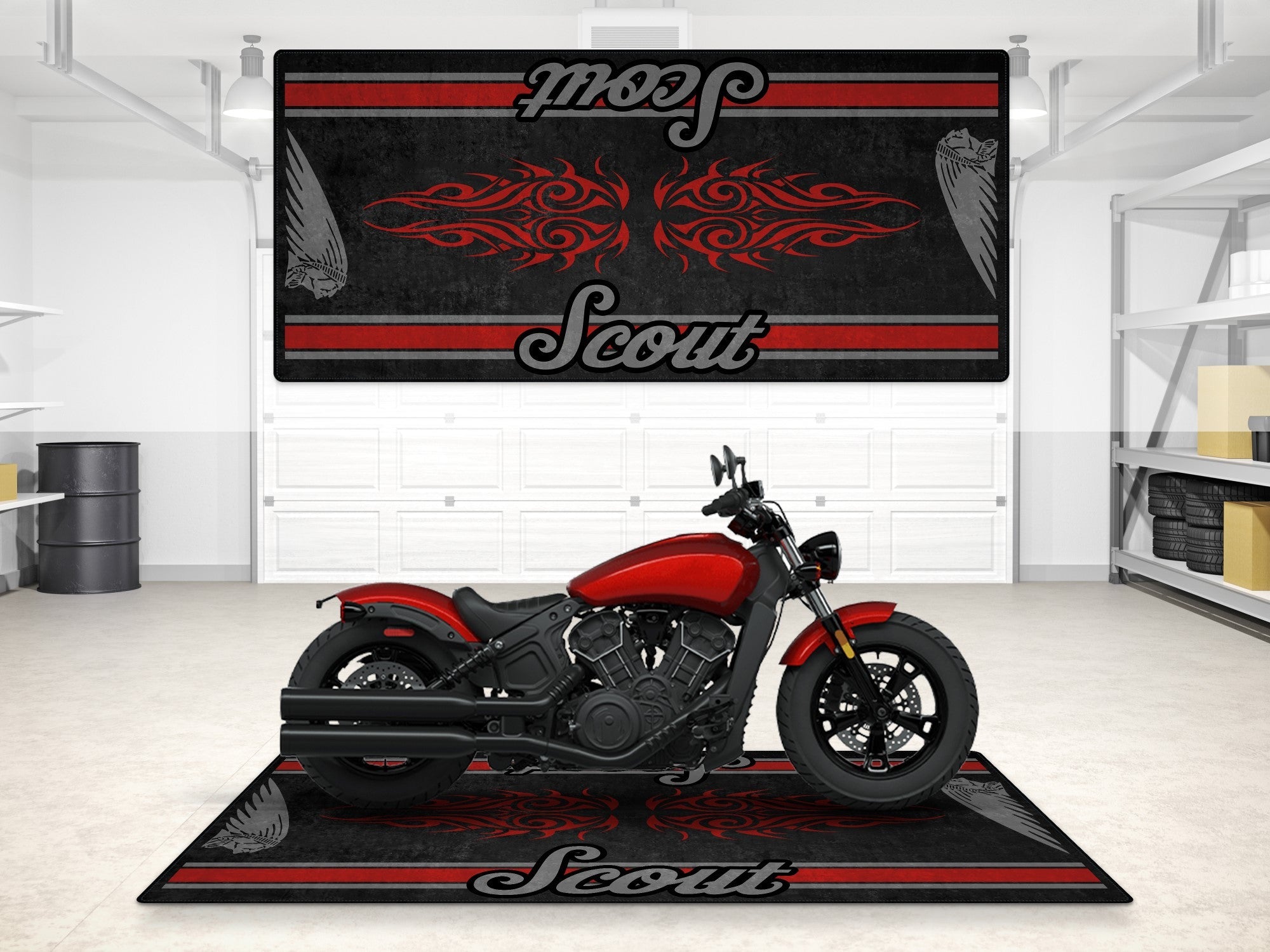 Designed Pit Mat for Indian Scout Bobber Sixty Motorcycle - MM732