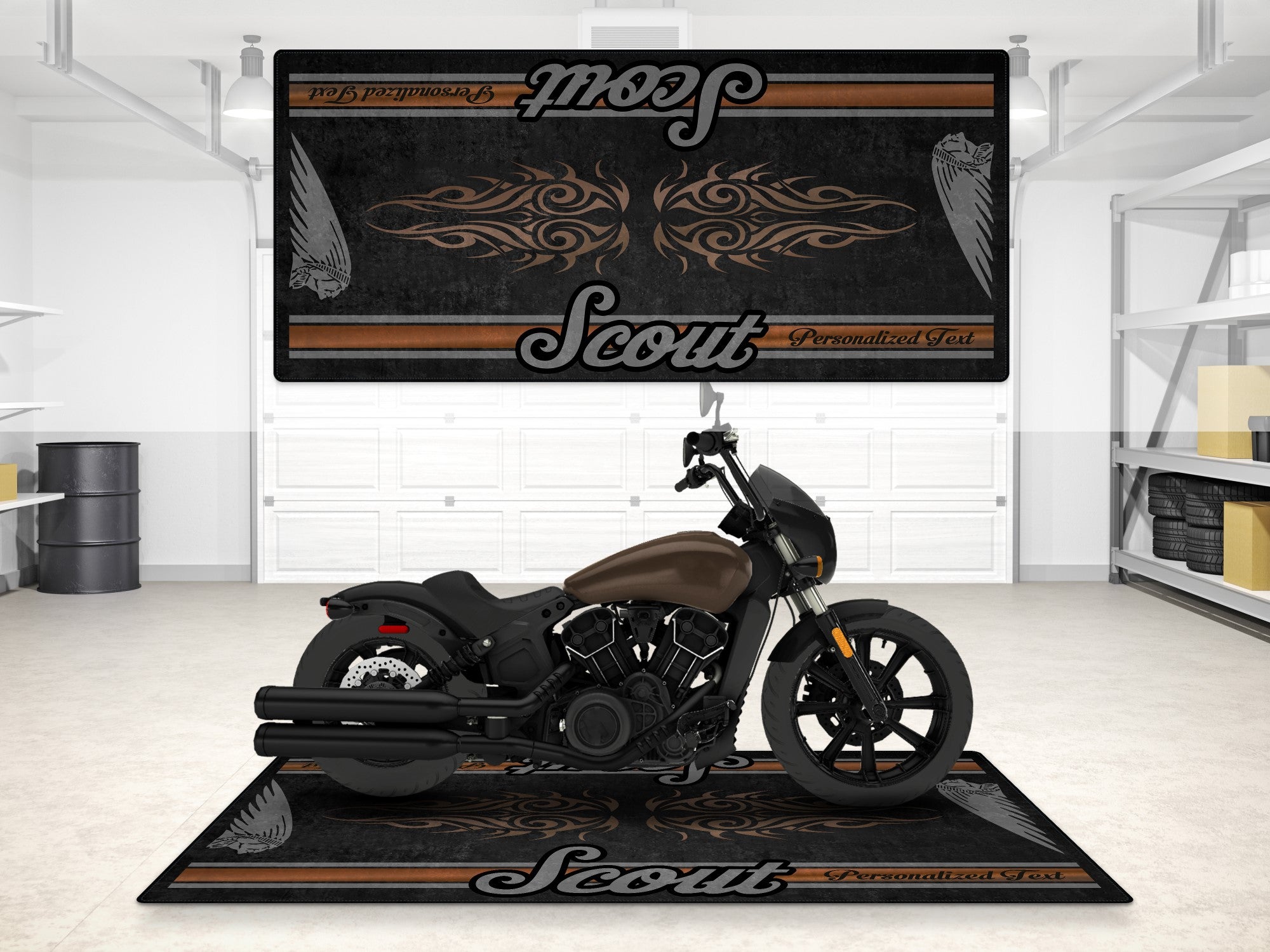 Designed Pit Mat for Indian Scout Rogue Sixty Motorcycle - MM7324