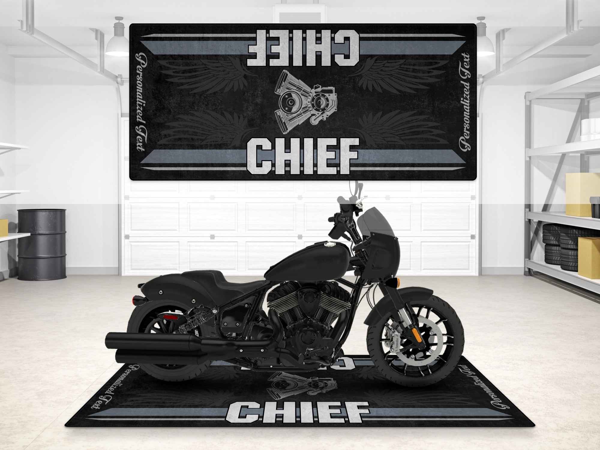 Designed Pit Mat for Indian Sport Chief Motorcycle - MM7325