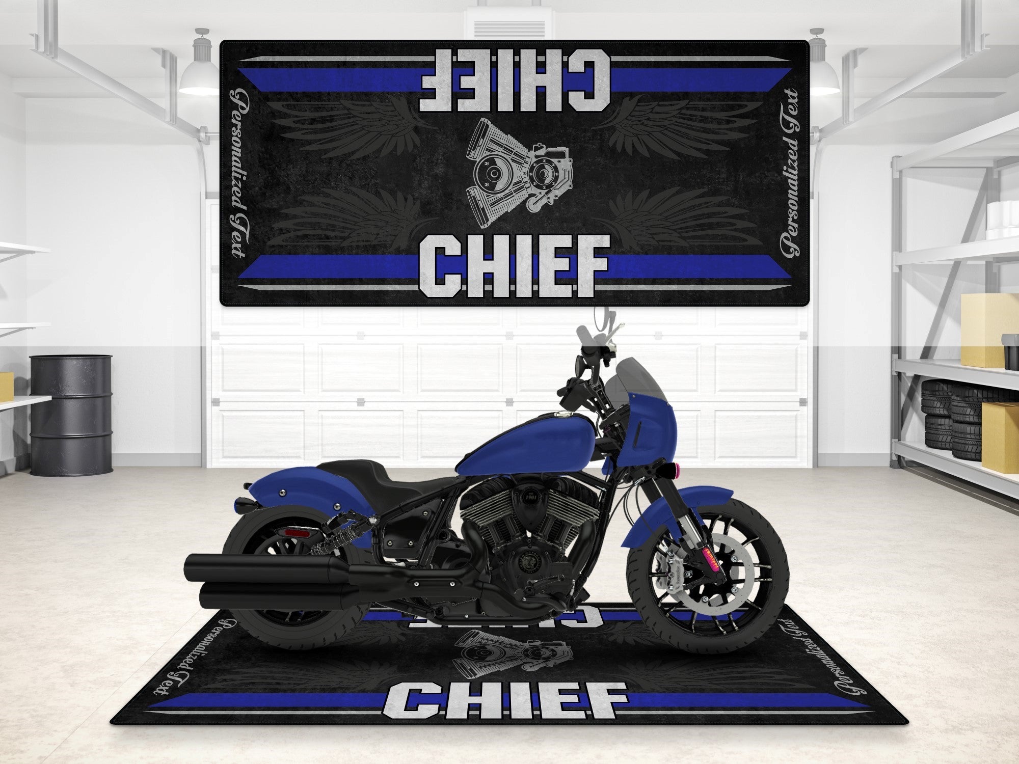 Designed Pit Mat for Indian Sport Chief Motorcycle - MM7325