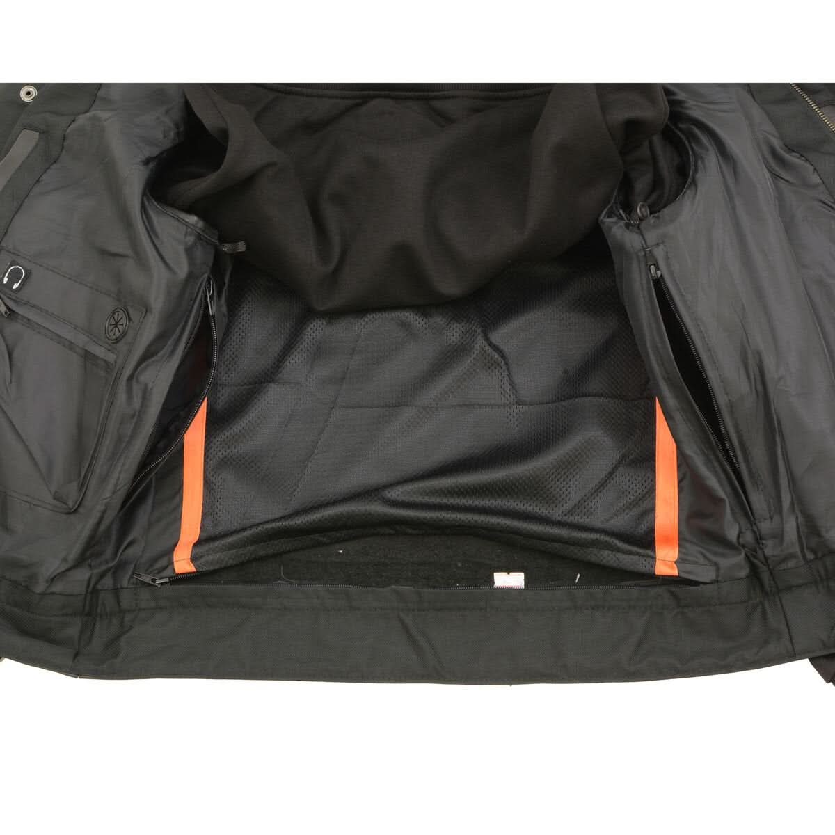 Milwaukee Leather LKM3714 Men's Black Club Style '2 in 1' Zipper Leather Vest with Removable Full Sleeve Hoodie