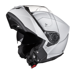 Daytona Glide Modular Motorcycle Helmet - DOT Approved, Bluetooth Ready, Dual Visor, Men/Women/Youth - Hi-Gloss White
