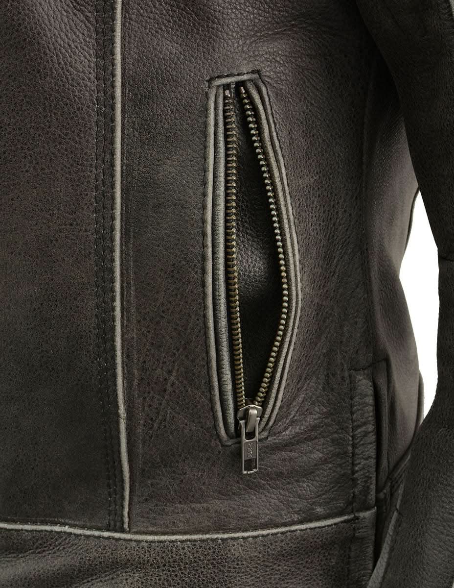 Milwaukee Leather MLL2550 Women's Scooter Distressed Grey Leather Motorcycle Riding Vented Jacket