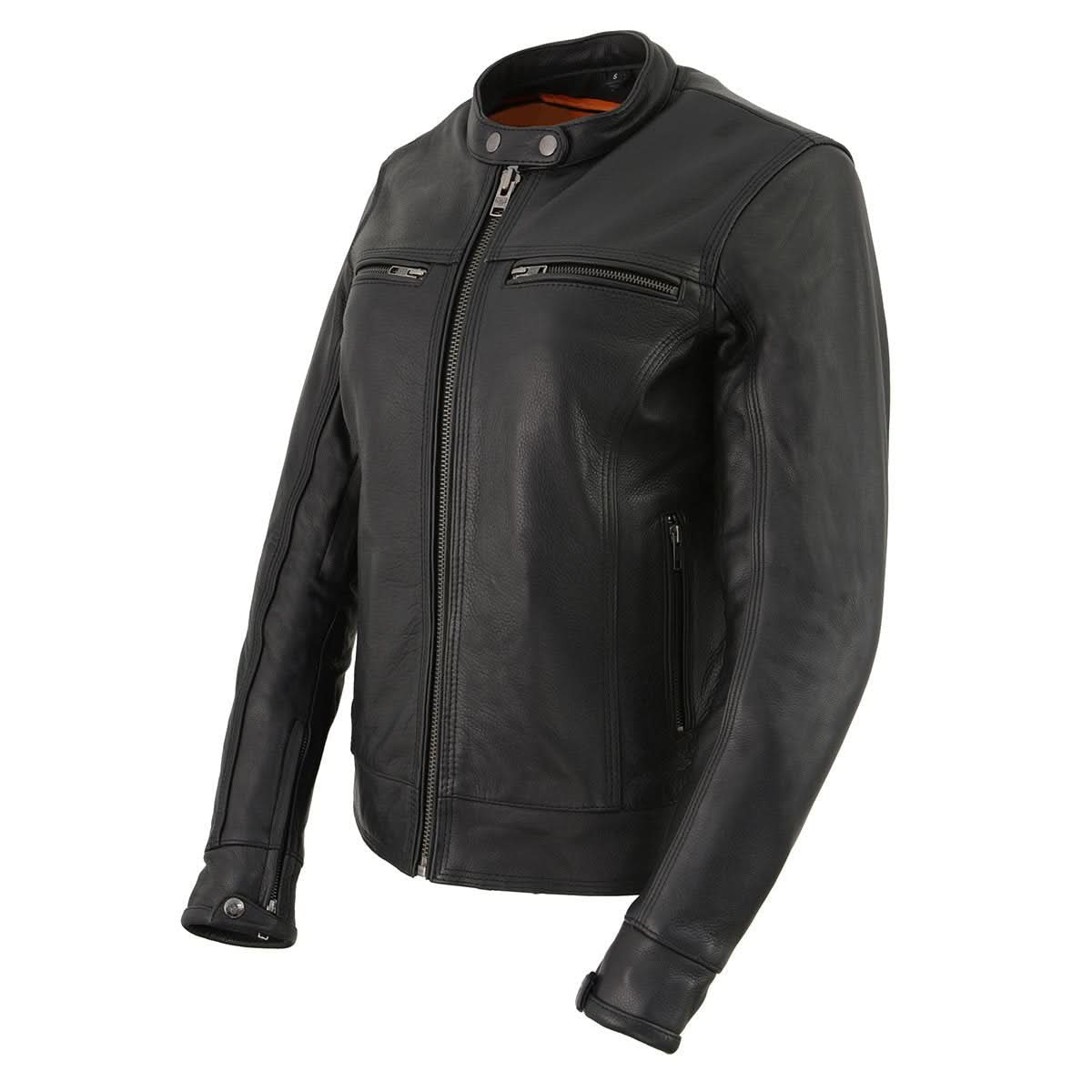 Milwaukee Leather MLL2552 Women's Premium Black Leather Motorcycle Rider Jacket w/ Cool-Tec Leather Treatement