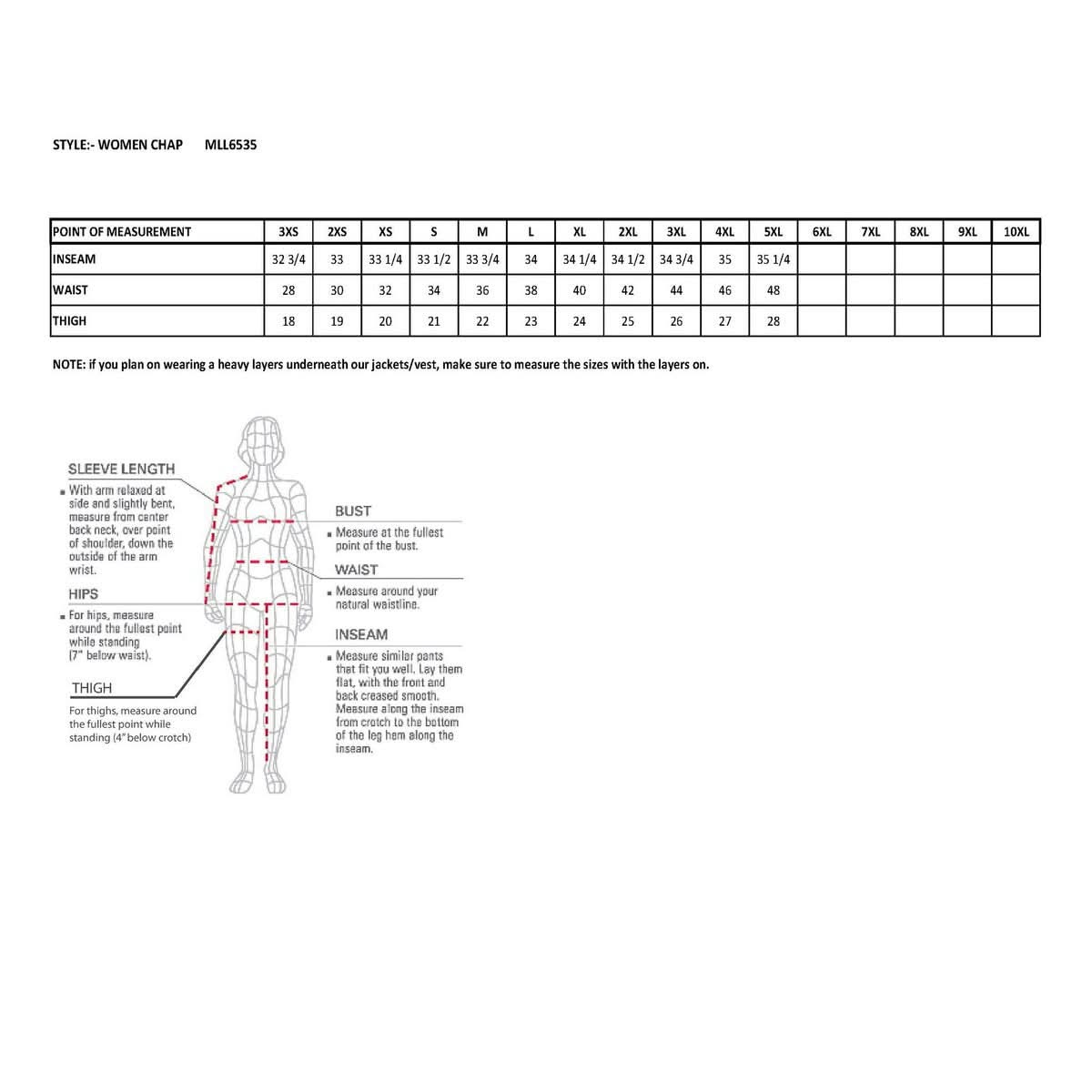 Milwaukee Leather Women's Black Lightweight Premium Goat Skin Leather Motorcycle Chaps w/ Accent Lacing -MLL6535