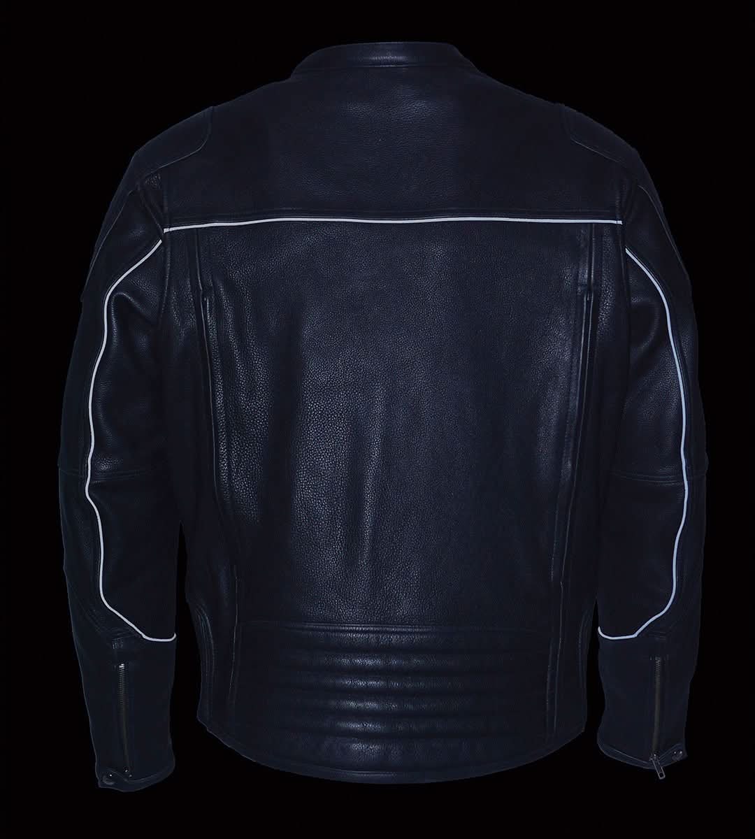 Milwaukee Leather MLM1502 Men's Black Premium Leather Vented Motorcycle Biker Jacket w/ Cool-Tec Leather Treatment Tech