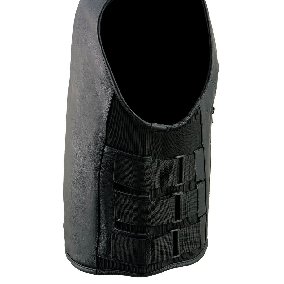 Milwaukee Leather MLM3500 Men's Swat Style Rider Leather Vest w/ Single Panel Back for Club Patches