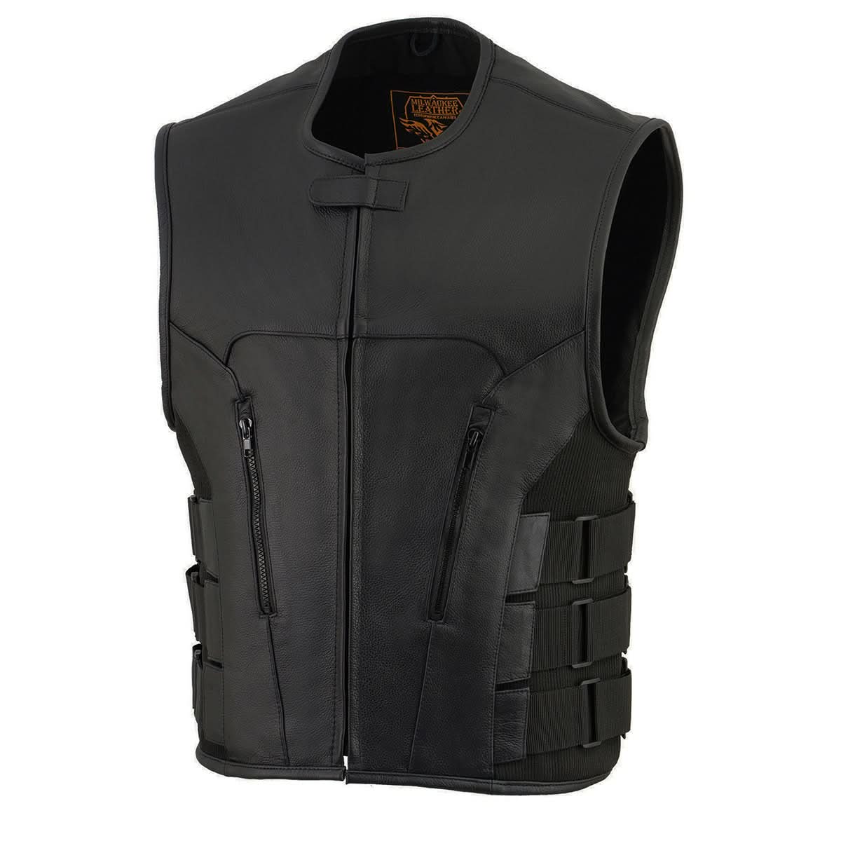 Milwaukee Leather MLM3500 Men's Swat Style Rider Leather Vest w/ Single Panel Back for Club Patches