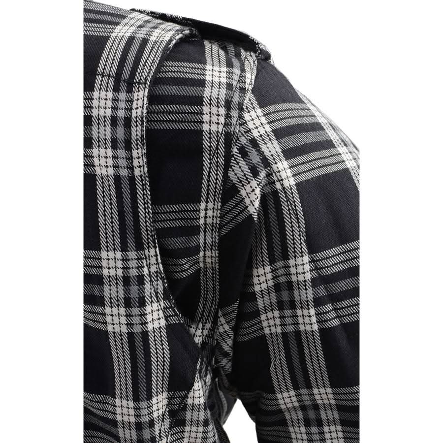 Milwaukee Leather MPL2600 Women’s Plaid Flannel Biker Shirt w/ CE Approved Armor - Reinforced w/ Aramid Fiber