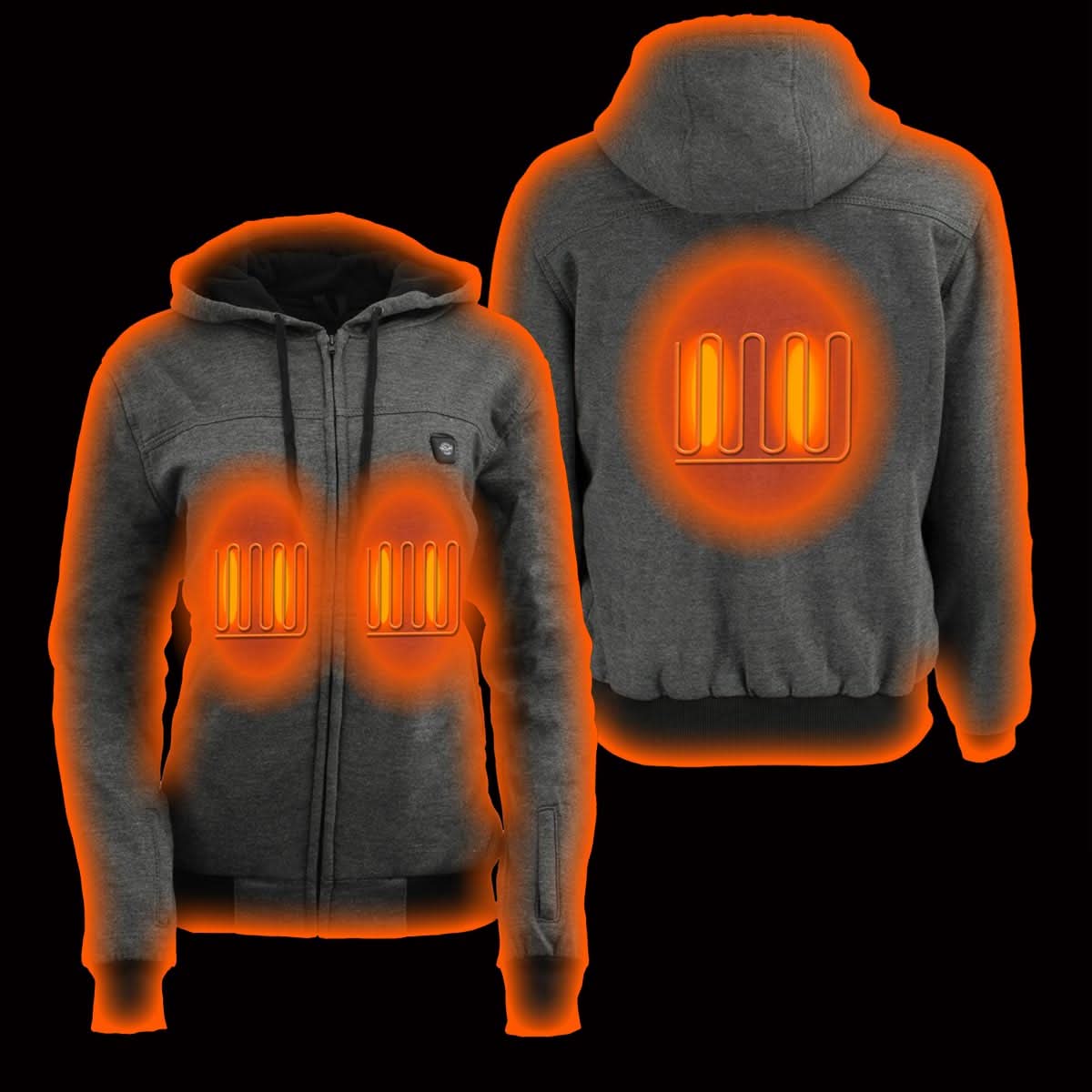 Nexgen Heat MPL2717DUAL Technology Women's Heated Hoodie - Grey Sweatshirt Jacket for Winter Season w/ Battery Pack