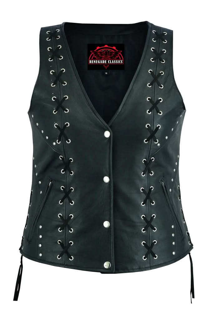 Vinca Women's leather motorcycle vest