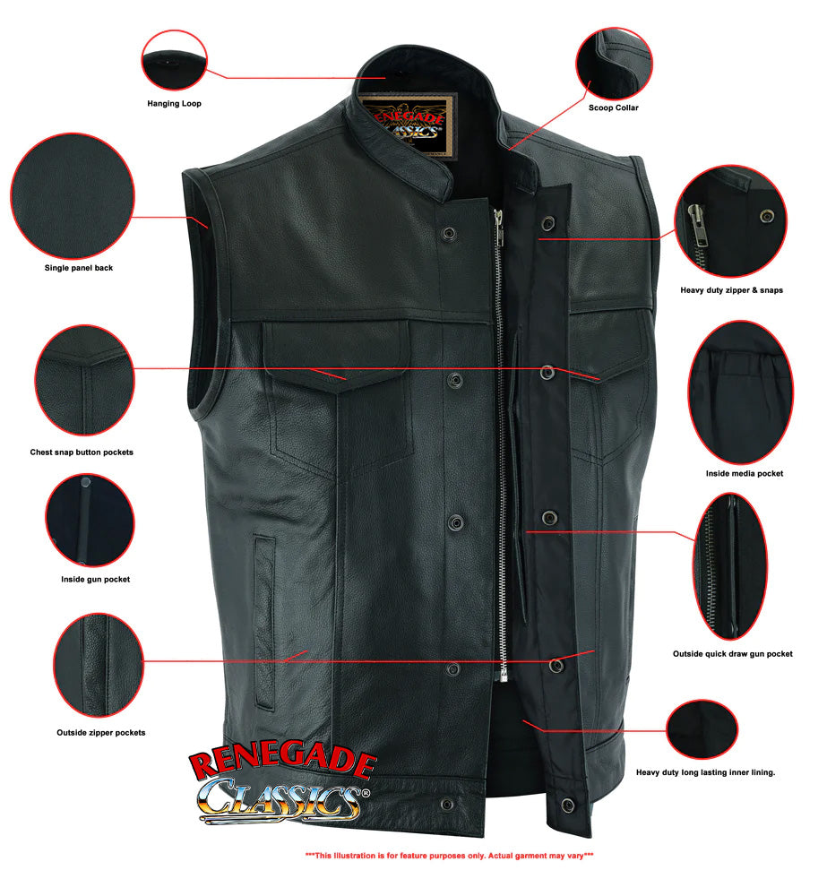 Gunslinger Leather Biker Vest