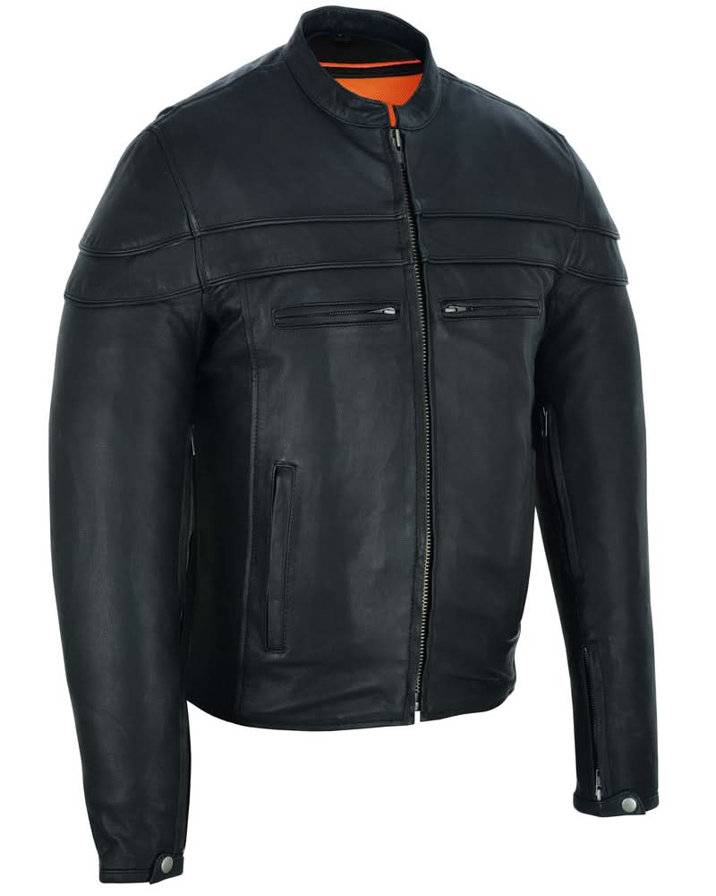 Speedster Men's Black Leather Motorcycle Jacket Men's Leather Jackets Renegade Classics