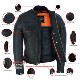 Speedster Men’s Black Leather Motorcycle Jacket Men's Leather Jackets Renegade Classics