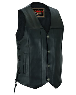 Black Hawk Men's Leather Motorcycle Vest Men's Leather Vests Renegade Classics
