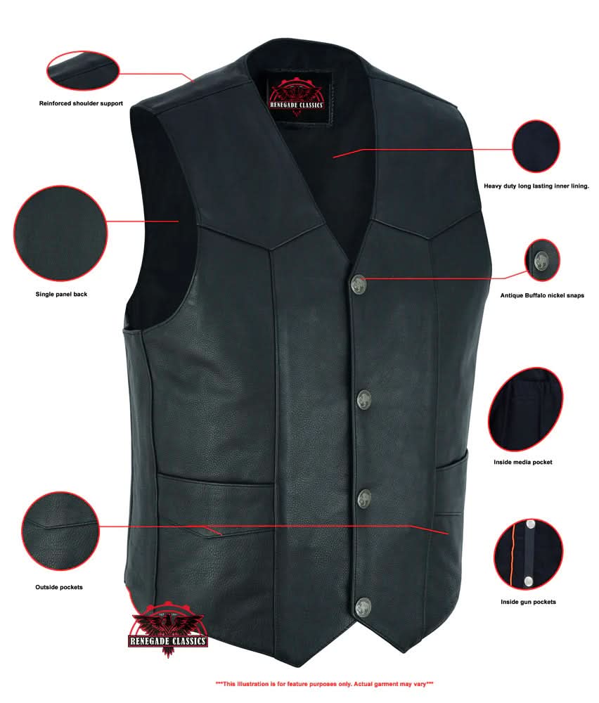 Rockus Motorcycle Leather Vest