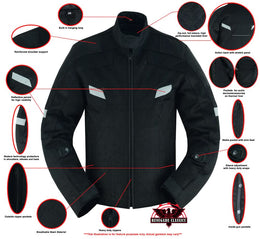 Dynamic Mens  Mesh Motorcycle Jacket – Black