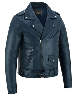 Moonlight Women's Navy Blue Fashion Leather Jacket Women's Leather Jackets Renegade Classics
