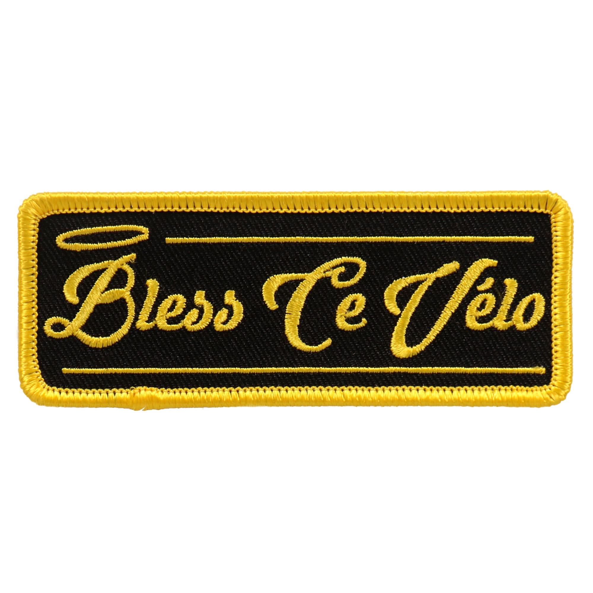 Hot Leathers Bless Ce Velo 4"x1" Patch