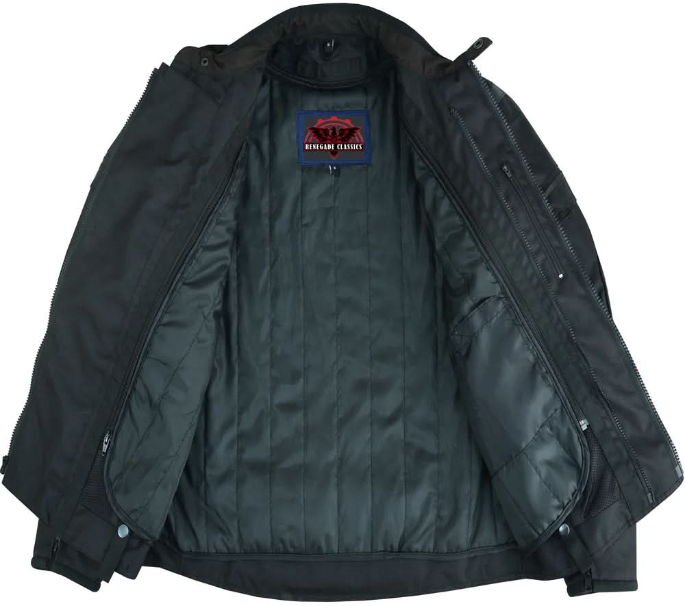 Quantum Men's  Black  Mesh Motorcycle Jacket