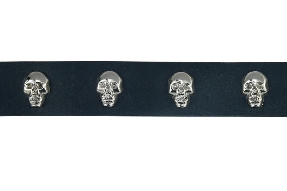 BLT Skull Heads Black Genuine Leather Belt Biker Accessories Renegade Classics