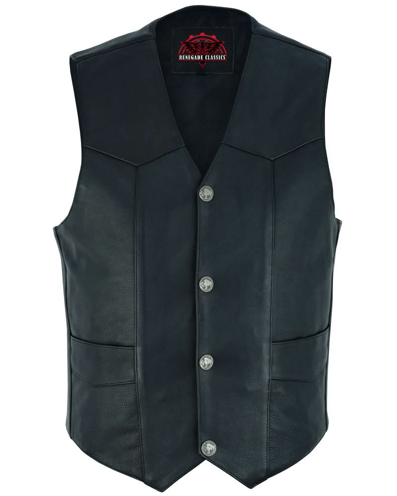 Back Line Men's Single Back Panel motorcycle vest
