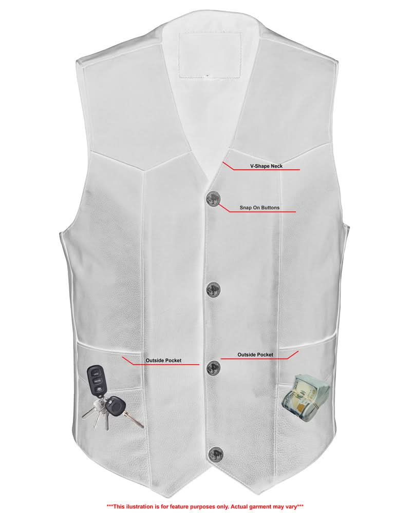 Back Line Men's Single Back Panel motorcycle vest
