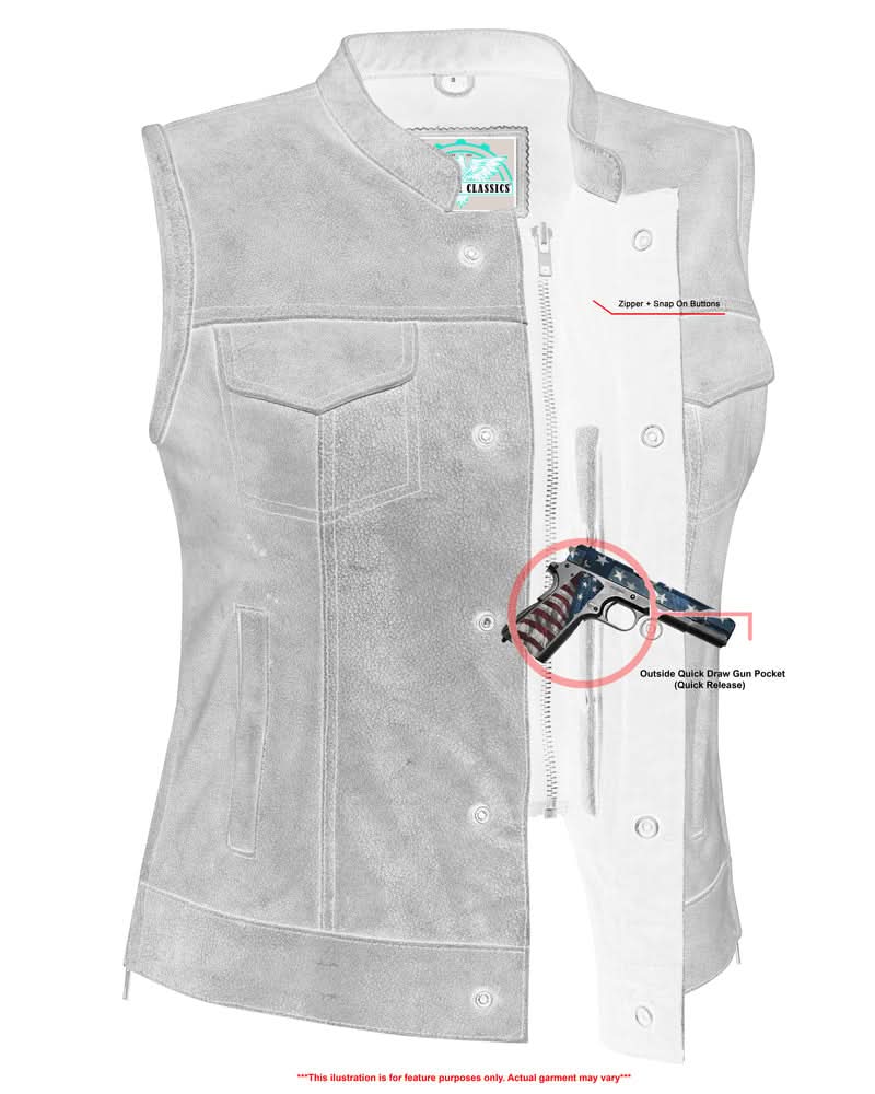 Floriana Women's leather motorcycle vest