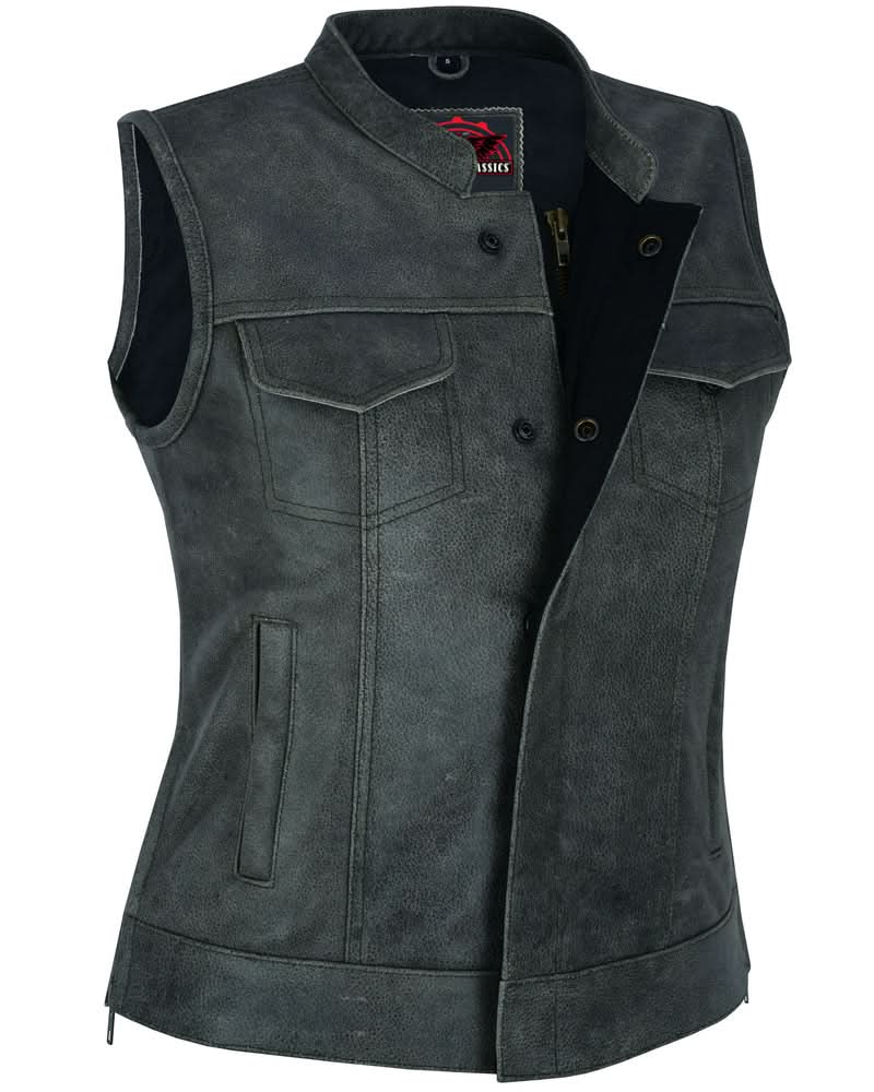 Floriana Women's leather motorcycle vest