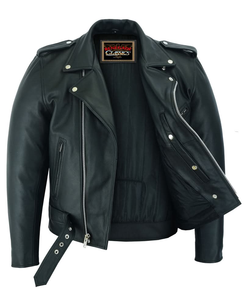 Super Arnold Men’s Black Leather Jacket Men's Leather Jackets Renegade Classics