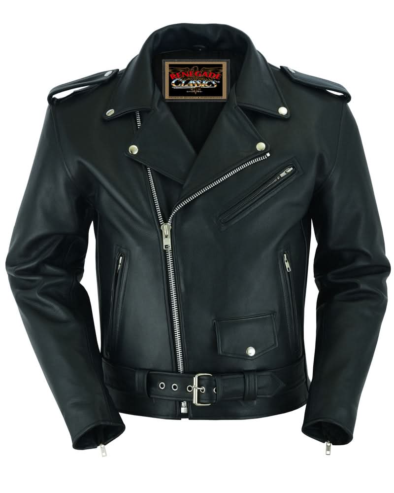 Super Arnold Men’s Black Leather Jacket Men's Leather Jackets Renegade Classics