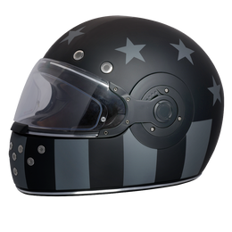 DOT Daytona Retro Full Face Motorcycle Helmet: Vintage Style for Men, Women, & Youth - W/ Captain America Stealth