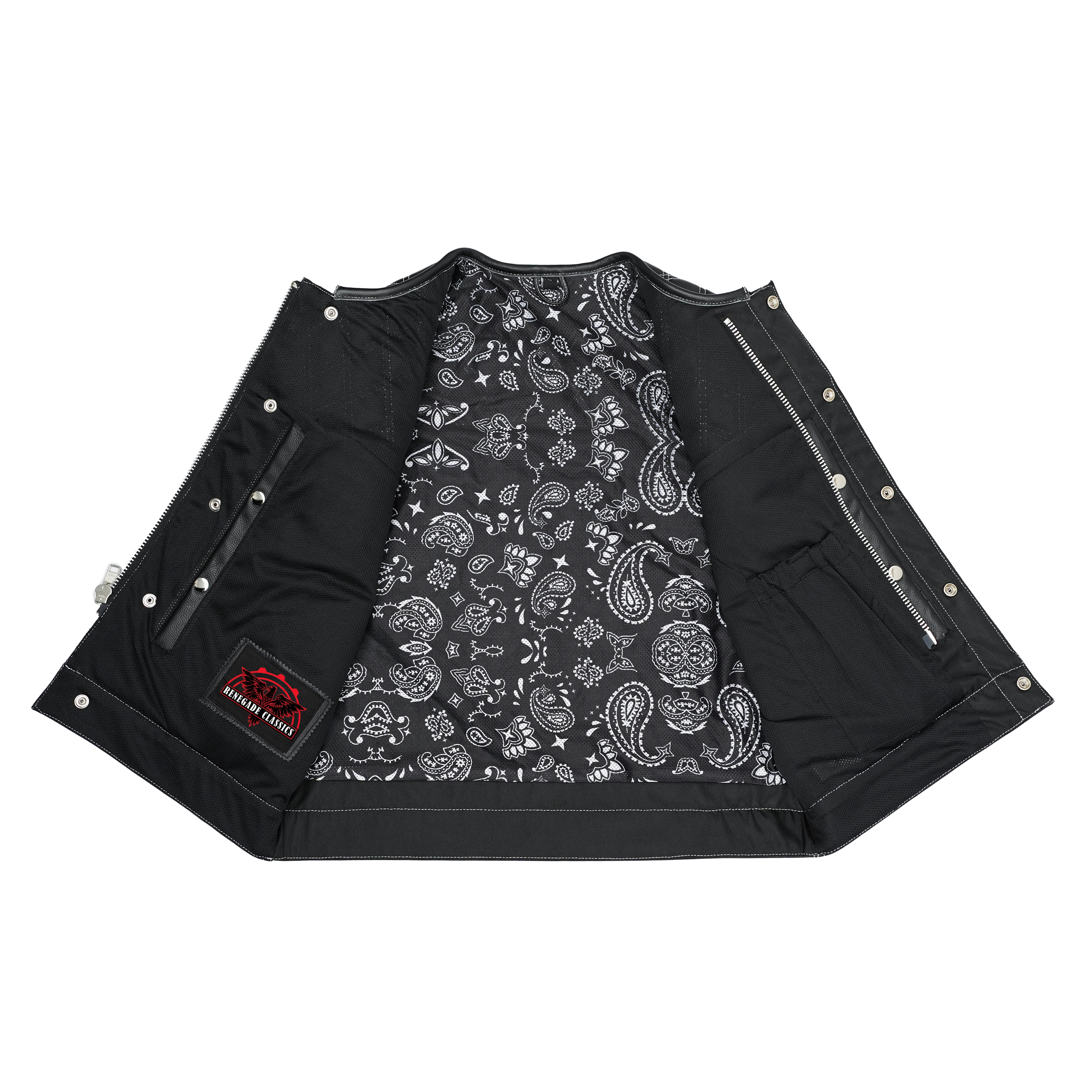 Blaze Lowside Chrome Phantom Men's Leather Vest