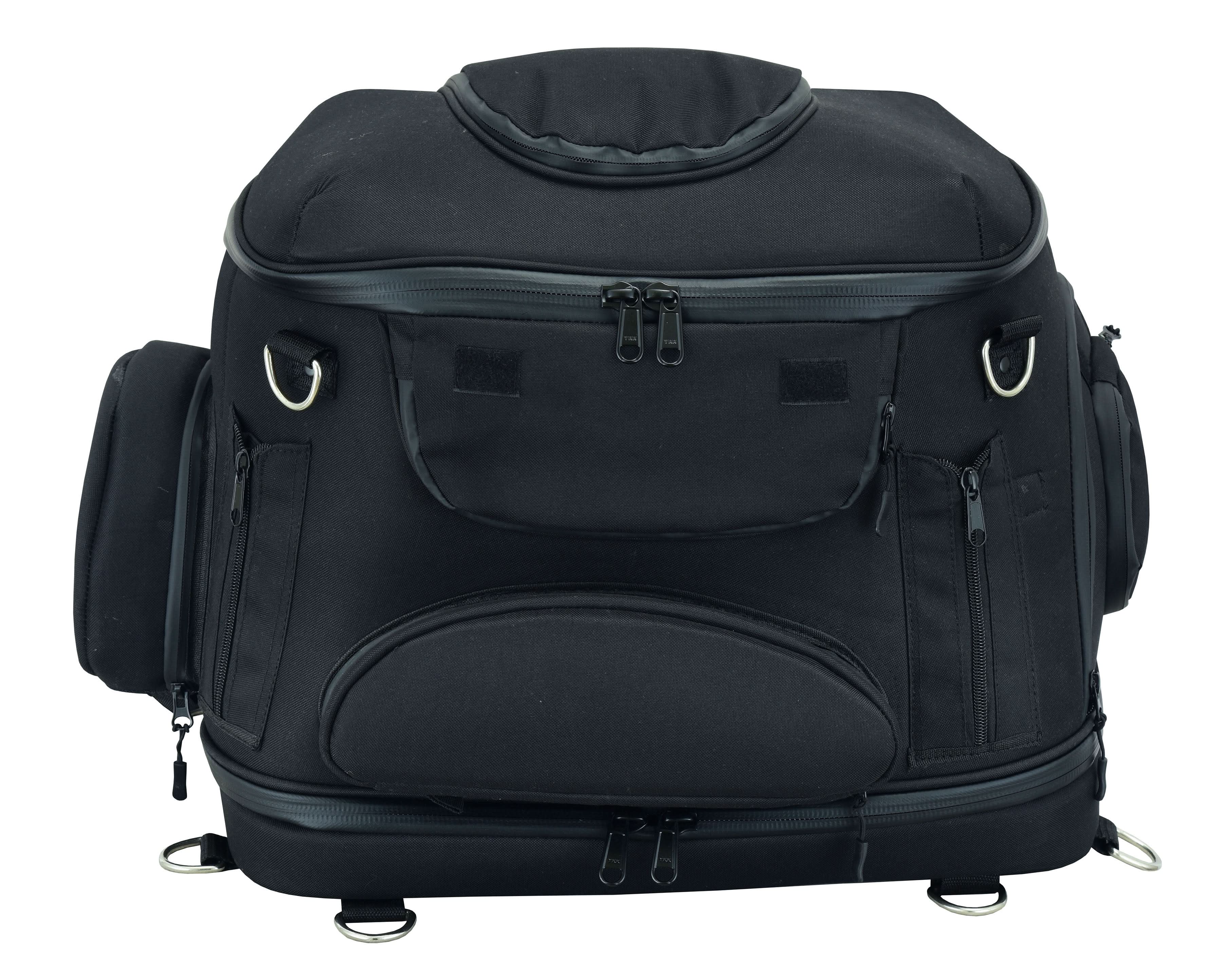 DS Renegade Classics Black Heavy Duty Textile Motorcycle Pet Carrier Si Sissy Bar Bags Renegade Classics