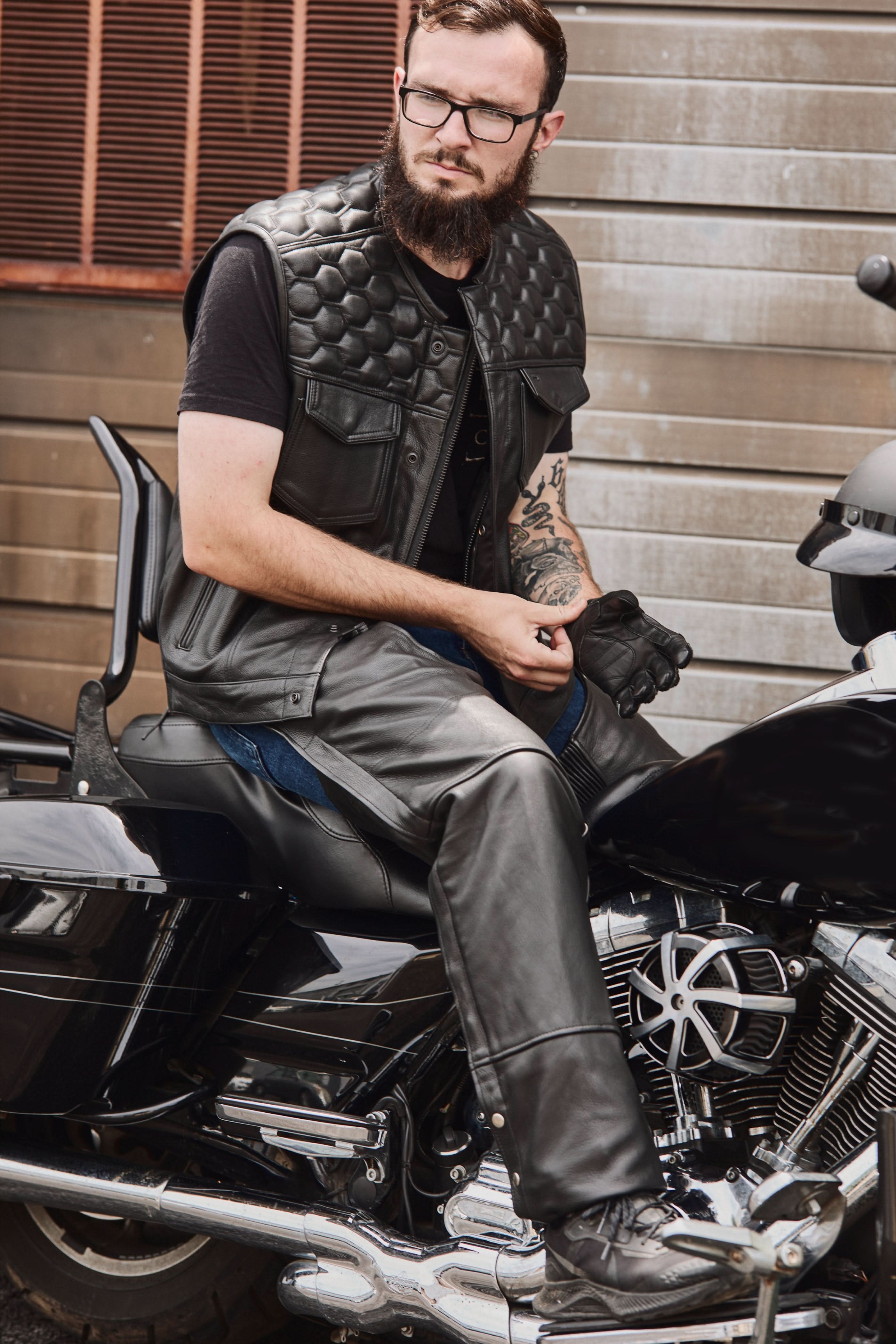 Buster Unisex leather motorcycle chaps Chaps & Pants Renegade Classics