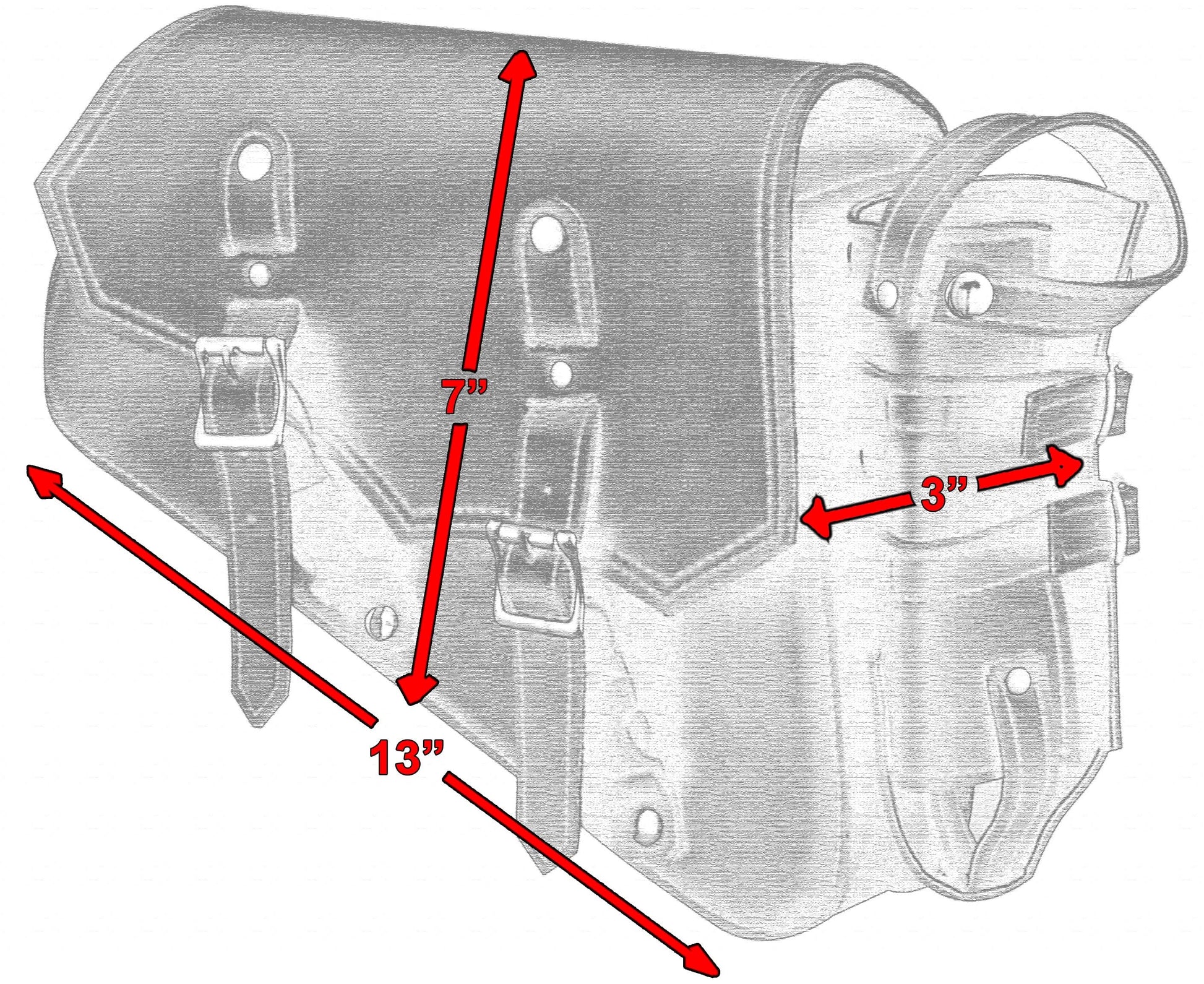 DS Right Side Synthetic Leather Swing Arm Bag w/Bottle Holder Swingarm Bags Renegade Classics
