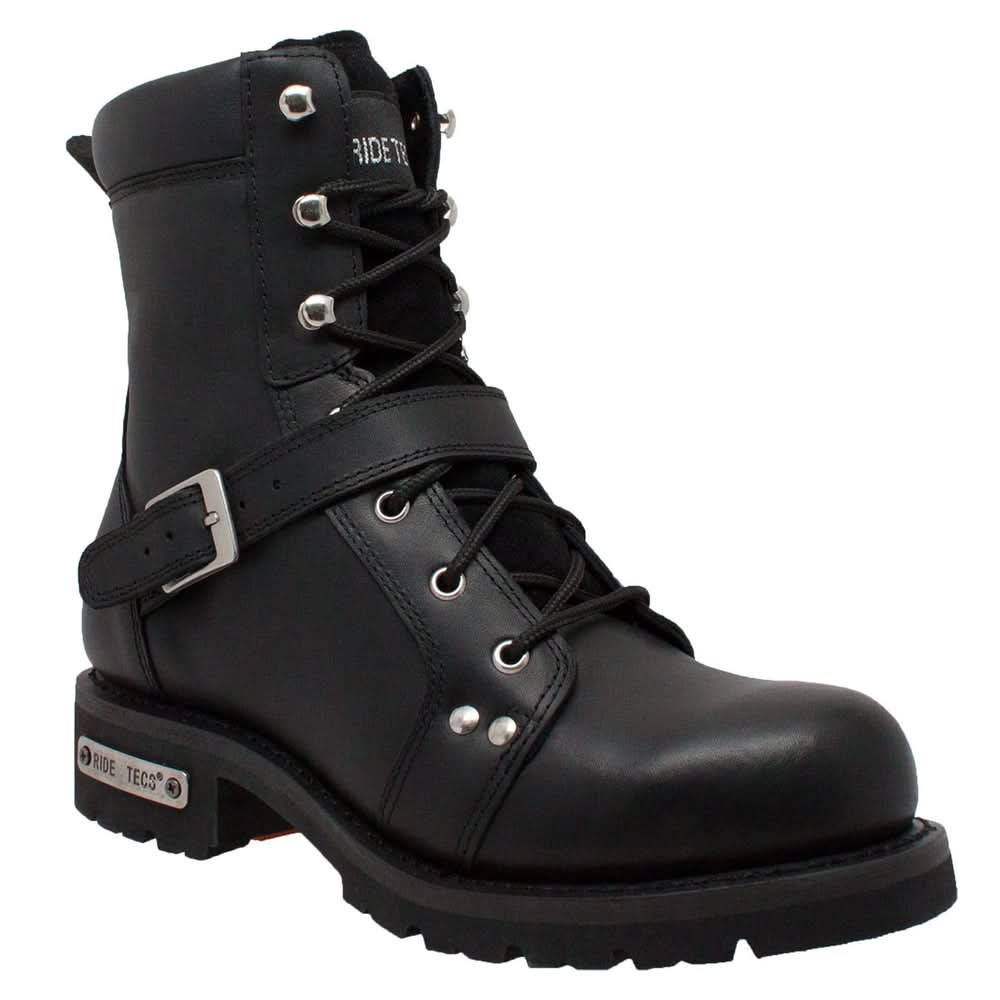 Commandsole 6" Black Biker Leather Boot Men's Footwear Adtec Footwear