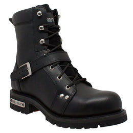 Commandsole 6" Black Biker Leather Boot Men's Footwear Adtec Footwear