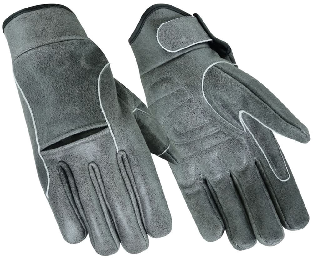AshCruise Men's leather motorcycle gloves - Gray Men's Lightweight Gloves Renegade Classics