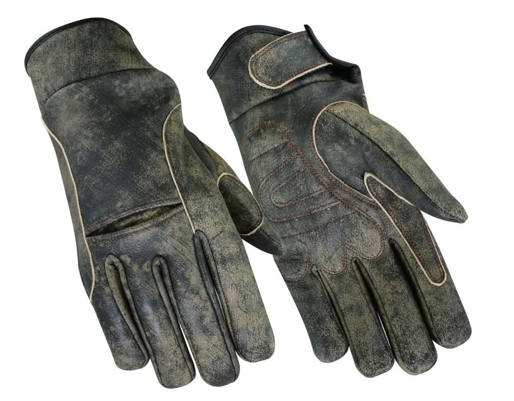 Burnished Men's leather motorcycle gloves - Brown Men's Lightweight Gloves Renegade Classics