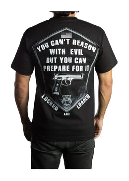 Men's Biker T-Shirt - Locked and Loaded - Defend The 2nd Amendment Men's Shirts Outlaw Threadz