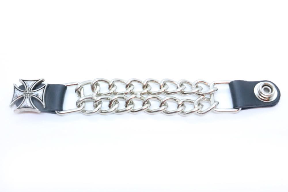 VE142D Vest Extender - Iron Cross with Silver Glitter Vest Extenders Warhawk Customs